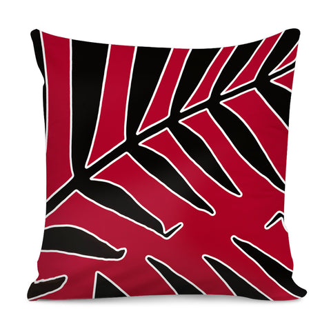 Image of Leaves Silhouette Tropical Style Print Pillow Cover