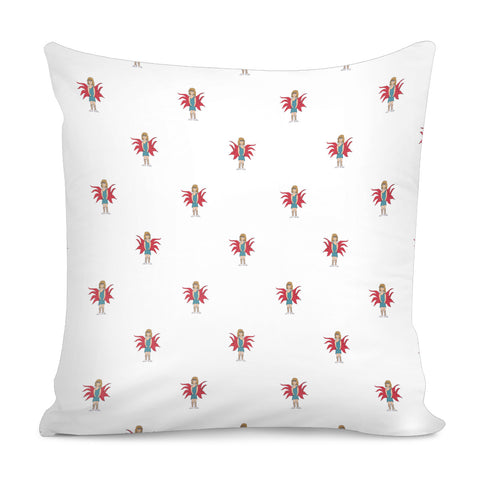 Image of Fairy Girl Drawing Motif Pattern Design Pillow Cover