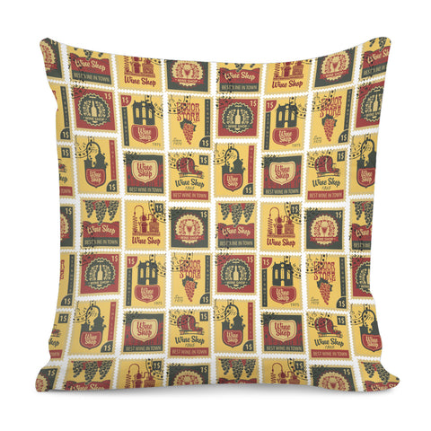 Image of Fancy Post Stamp Pattern Pillow Cover