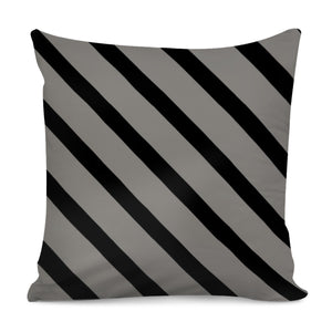 Black And Gray Diagonal Lines Pillow Cover
