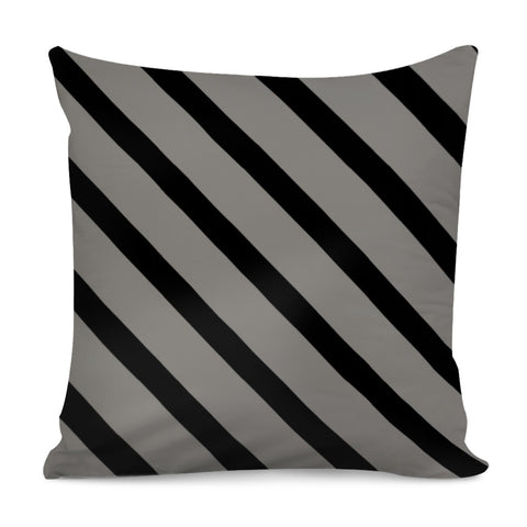 Image of Black And Gray Diagonal Lines Pillow Cover