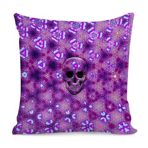 Image of Psychedelic Pink Art Skull Pillow Cover