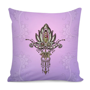 Elegant Lotus Pillow Cover