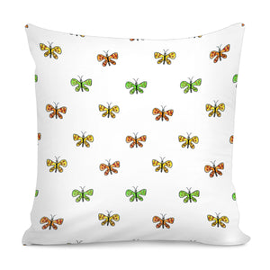 Butterfly Cartoon Drawing Motif  Pattern Pillow Cover