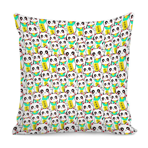 Image of Lucky Chinese Cats Pillow Cover