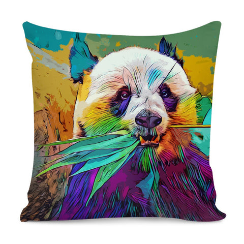 Image of Rainbow Panda Pillow Cover