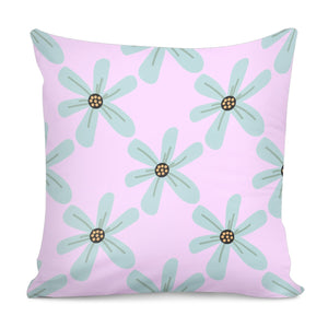 Blue Floral Design Pillow Cover
