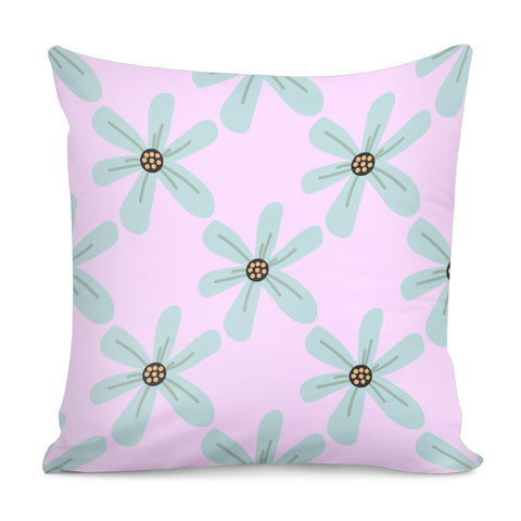 Image of Blue Floral Design Pillow Cover