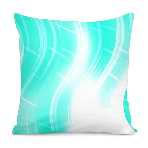 Image of Wavy Blue White Pillow Cover