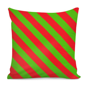 Red And Green Stripes Pillow Cover