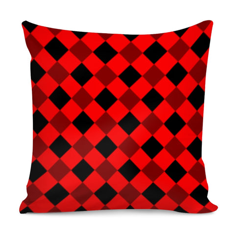 Image of Red And Black Checkered Pillow Cover