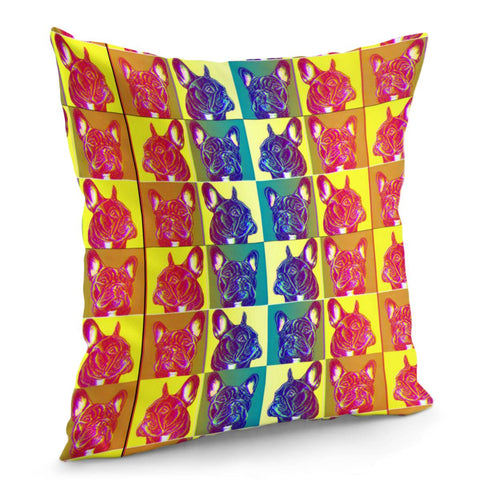 Image of Colorful Bulldogs Pillow Cover