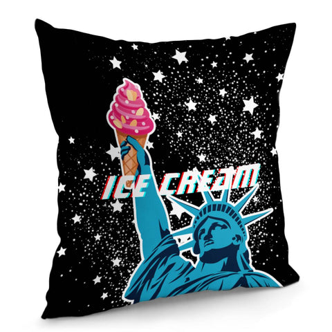 Image of Statue Of Liberty With Ice Cream Pillow Cover