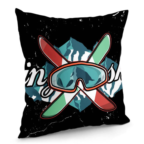 Image of Skiing Equipment Pillow Cover