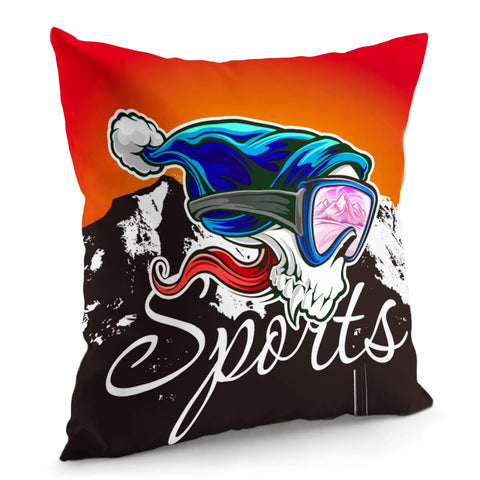 Image of Ski Skull Pillow Cover