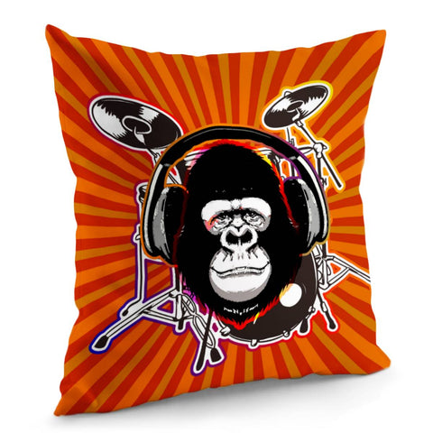 Image of Rock Gorilla And Drums Pillow Cover