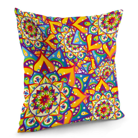 Image of Retro Mandala Flowers Pillow Cover