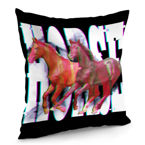 Image of Running Horses Pillow Cover