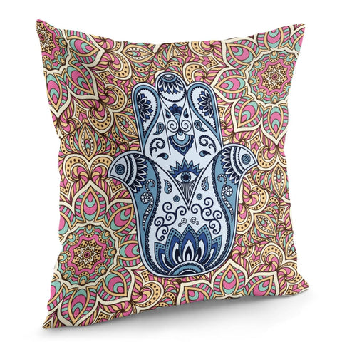 Image of Hamsa Hand Mandala Pillow Cover