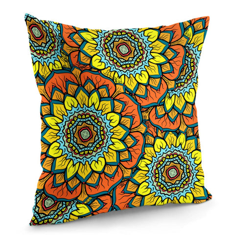 Image of Overlapped Mandala Flower Design Pillow Cover