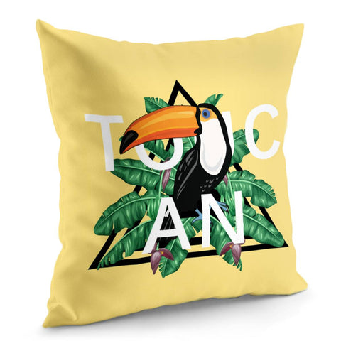 Image of Tropical Bird Toucan Print Pillow Cover