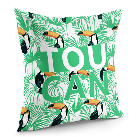 Image of Toucan Birds Gathering Pattern Pillow Cover