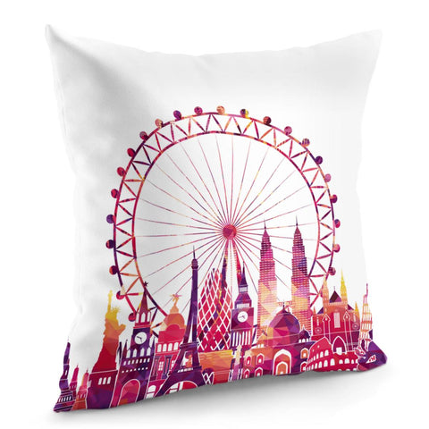 Image of Ferris Wheel Skyline! Pillow Cover