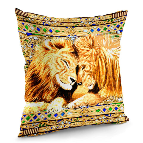 Image of Lions In Love Pillow Cover