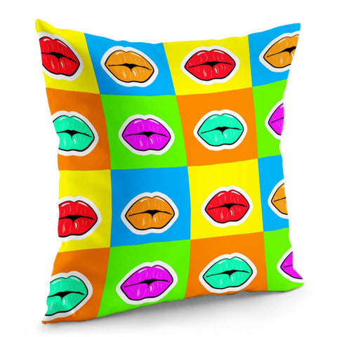 Image of Colorful Lips Pillow Cover