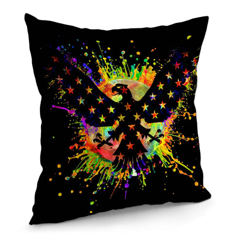 Image of Eagle Paint Splatter Pillow Cover