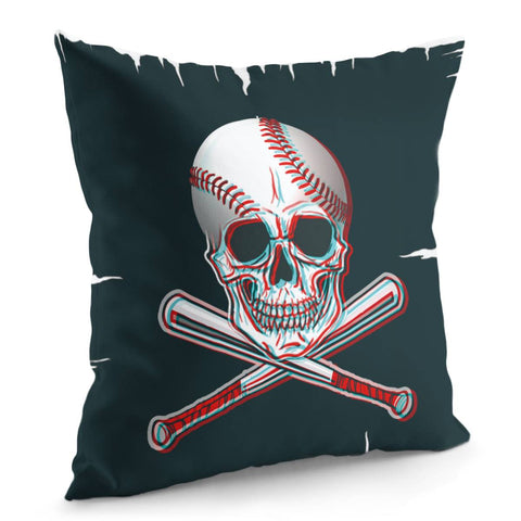 Image of Skull Softball Pillow Cover