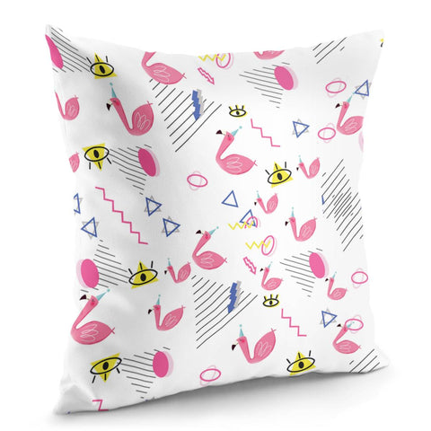 Image of Cartoon Flamingos Pillow Cover