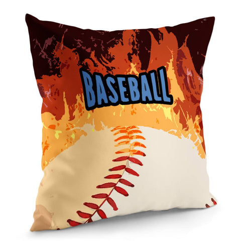 Image of Baseballs On Fire! Pillow Cover