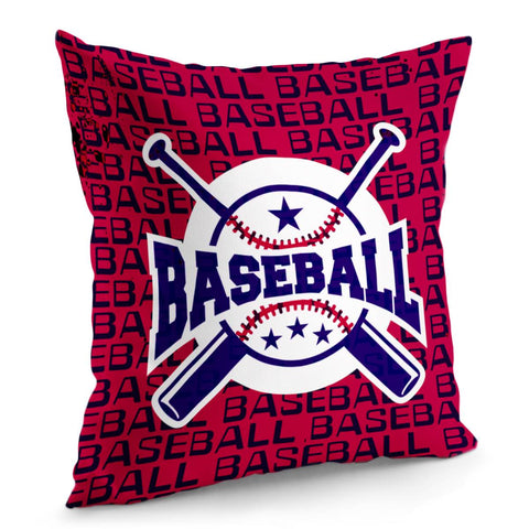 Image of Red And Blue Baseball Pillow Cover