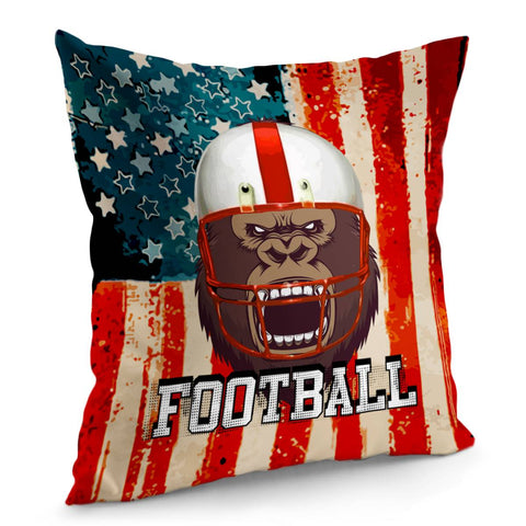 Image of Gorilla Football Player Pillow Cover