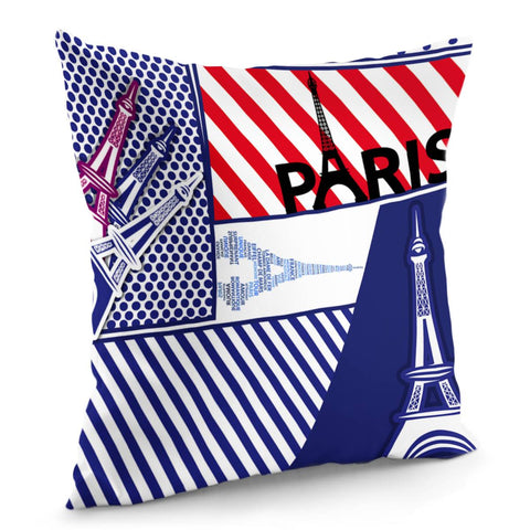 Image of Eiffel Tower Collages Pillow Cover