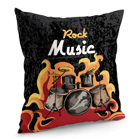 Image of Drum Kit And The Skull Design Pillow Cover