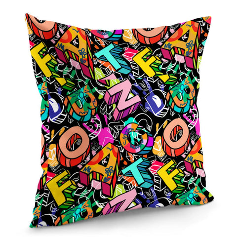 Image of Graffiti Font Pillow Cover