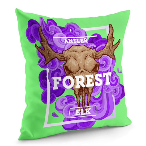 Image of Elk Skull Pillow Cover