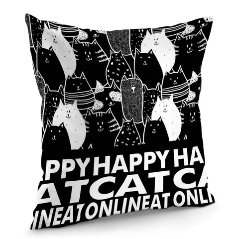 Image of Happy Cat Pillow Cover