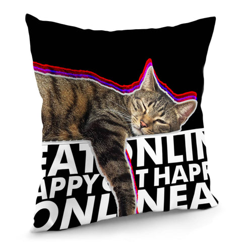 Image of Happy Cat Pillow Cover