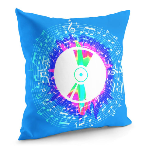 Image of Musical Notation And Cd Design Combination Pillow Cover