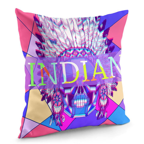 Image of Indian Lady Skull Pillow Cover