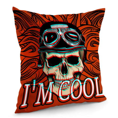 Image of Glasses Skull Pillow Cover