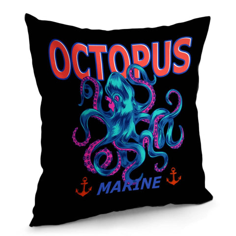 Image of Glowing Blue Octopus Pillow Cover