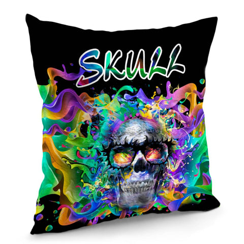 Image of Watercolor Skull Pillow Cover