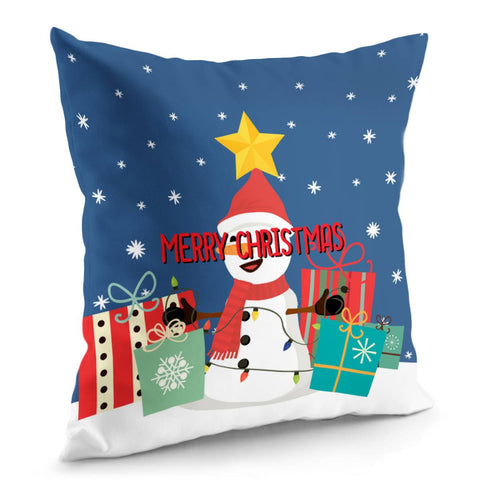 Image of Christmas Snowmen Pillow Cover