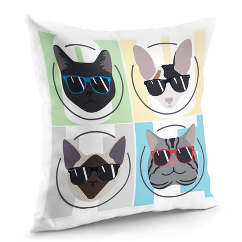 Image of Sunglasses Cat Pillow Cover