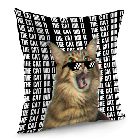 Image of Sunglasses Cat Pillow Cover