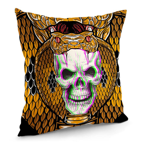 Image of Skull And Snake Pillow Cover